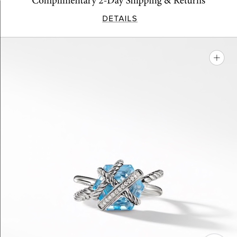David Yurman Cable Wrap Ring w/ Blue Topaz
